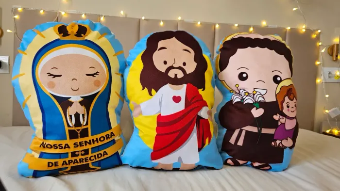 Trio de Almofadas Religiosa Coleção Fé NOVO