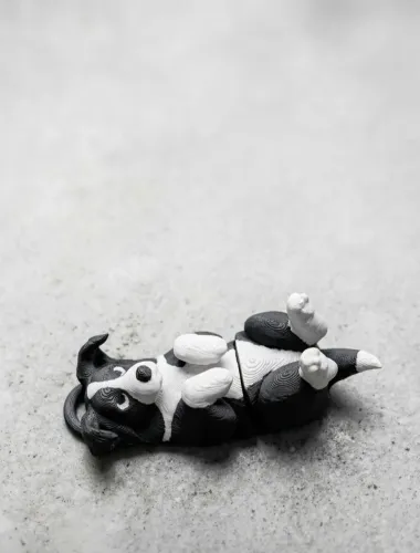 chaveiro BORDER COLLIE preto/branco - PET