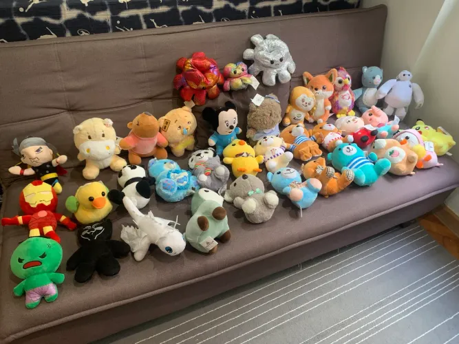 35 Pelúcias Novas: Hulk, Ursinhos , Gatinho, Polvo do Humor, Super Heróis etc