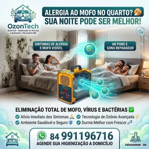 Higienização com Ozônio para Carros e Ambientes | Remove Mofo e Odores<br>