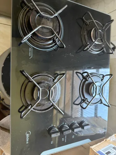 Cooktop 04 bocas 127v, a gás MIDEA ( usado com avarias)