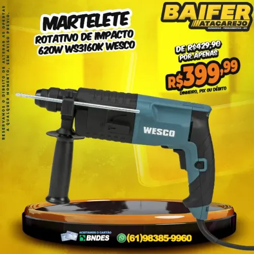 Martelete Rotativo Impacto 620w Ws3160k Wesco