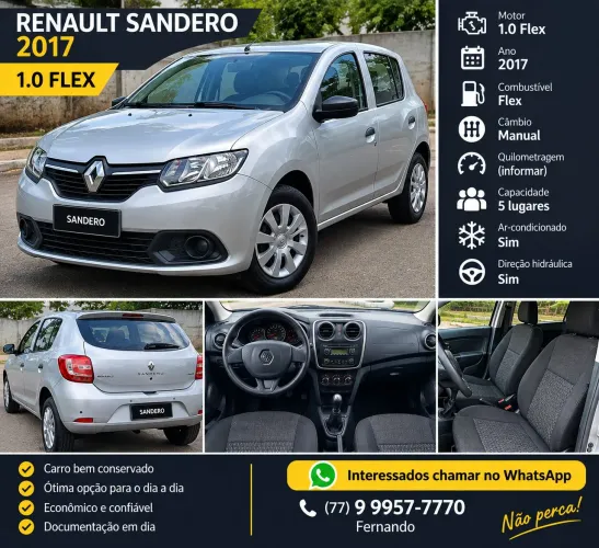 Renault Sandero Authentique Flex 1.0 12V 5P 2018