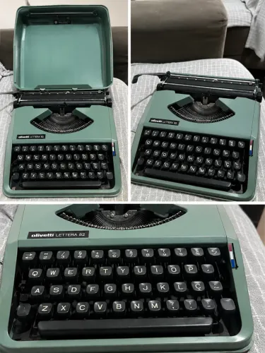 Máquina de Escrever Olivetti Lettera 82 Vintage com Maleta