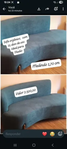 Sofá orgânico com apenas 25 dias de uso, ideal para estudio