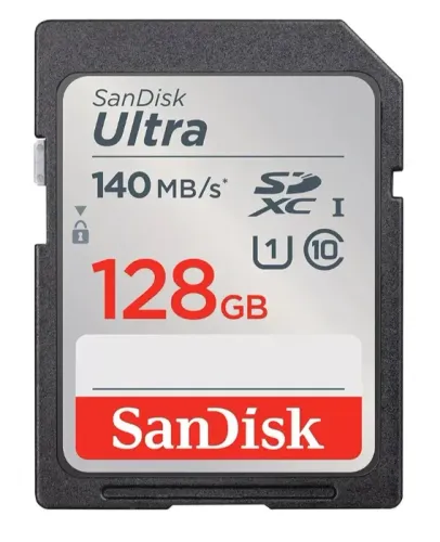 Cartão De Memória Sandisk, 128GB, Cartão Sd Ultra, 140mbs C10