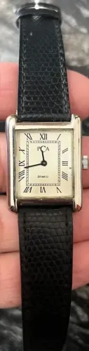 Relógio Tank PCA quartz com mecanismo novo mecânico à corda