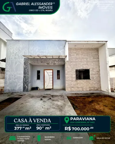 Rua Cerejeira, n° 1402 - Paraviana.