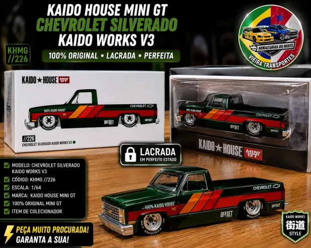 Kaido House Mini GT Silverado Kaido Works V3 KHMG226 ? Lacrada ? Colecionador