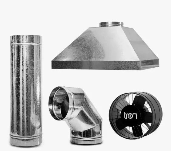 Coifa galvanizada completa com exaustor, ventilador e luz $700