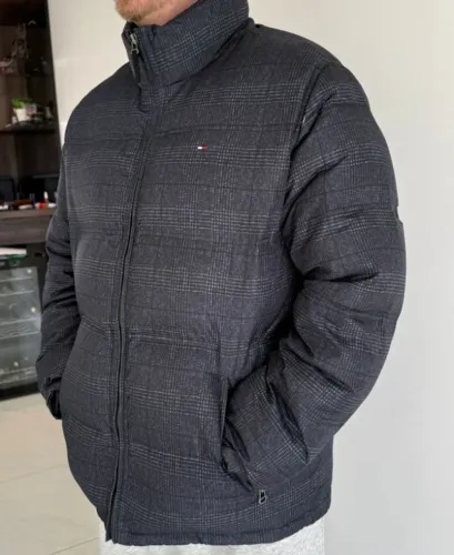 Jaqueta Tommy Hilfiger Masculina Original - Xadrez Escuro - Tamanho G