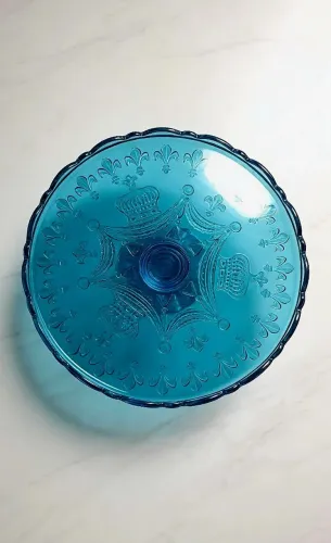 Boleira de Cristal Azul Turquesa - Modelo Imperial (Nova!)