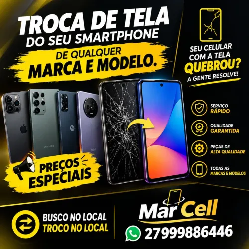 Troco a tela do seu celular com rapidez e qualidade