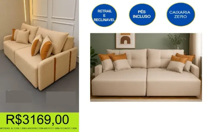 sofá - caixaria  zero - compre e retire hoje mesmo 