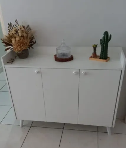 Aparador 3 portas branco em mdf