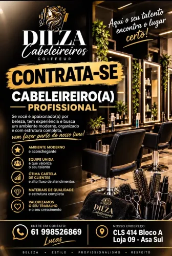 CONTRATA-SE CABELEIREIRA(O) COM EXPERIÊNCIA!