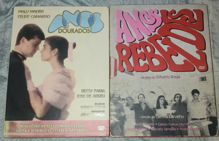 2 dvd's Minisséries Tv Globo Anos Dourados Anos Rebeldes