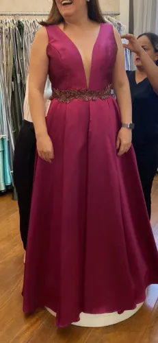 vestido de festa fucsia alta costura moda mineira 44