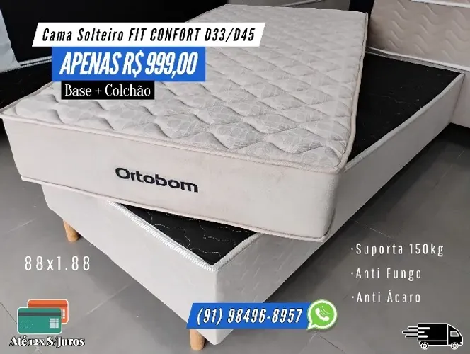 CAMA SOLTEIRO D33 D45 ORTOBOM