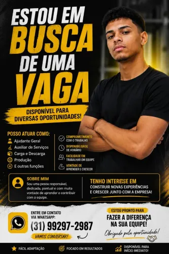 Procuros vaga de emprego Disponibilidade Imediata