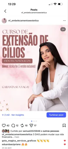 CURSO DE EXTENSÃO DE CÍLIOS