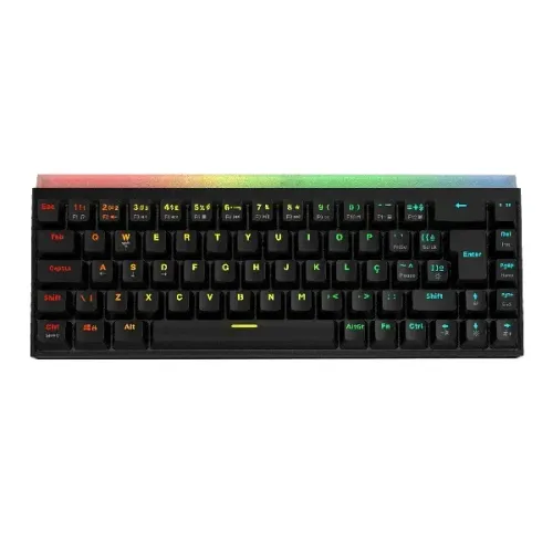 Teclado Mecânico 60% Pcyes Shiyan Black Vulcan Rgb - Switch Red - Tpshbvrd