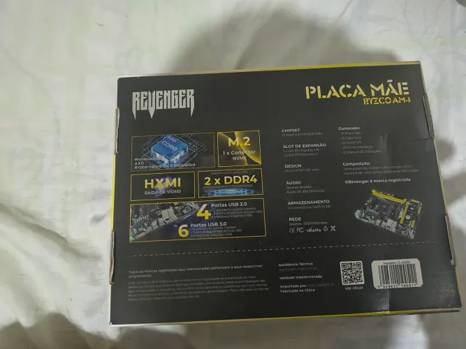 Placa-Mãe A520 AM4 REVENGER Nova na caixa