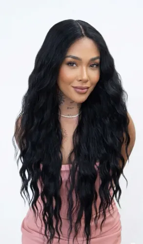 Lace Front Preta de 80 cm de comprimento