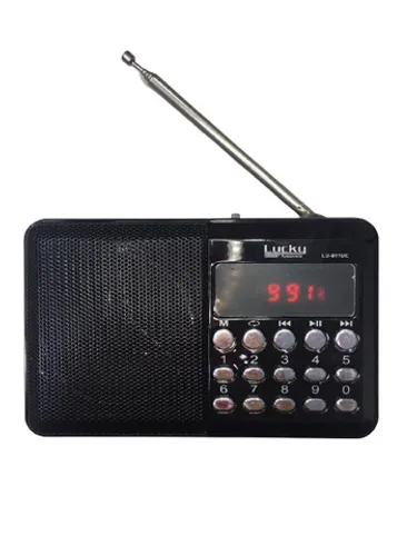 Rádio FM Digital Regarregável MP3 com Antena Caixa Som Entrada Sd Usb 