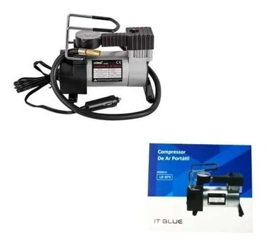 Mini Compressor De Ar 12v P/ Pneu Socorro Rápido P/ Veículos