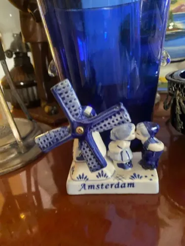 Miniatura de Moinho Holandês em Cerâmica