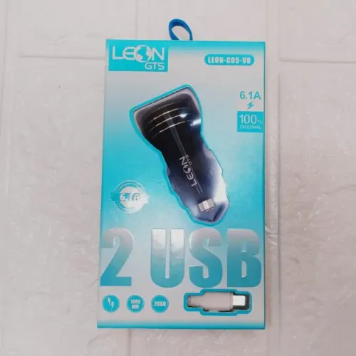 Carregador Veicular 6.1a Leon C05 Type V8 2usb