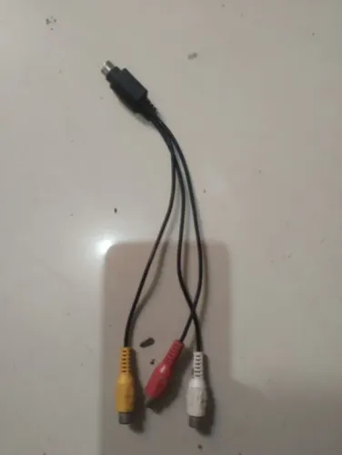 Cabo Mini Din 6 vias para 3 RCA Fêmea 