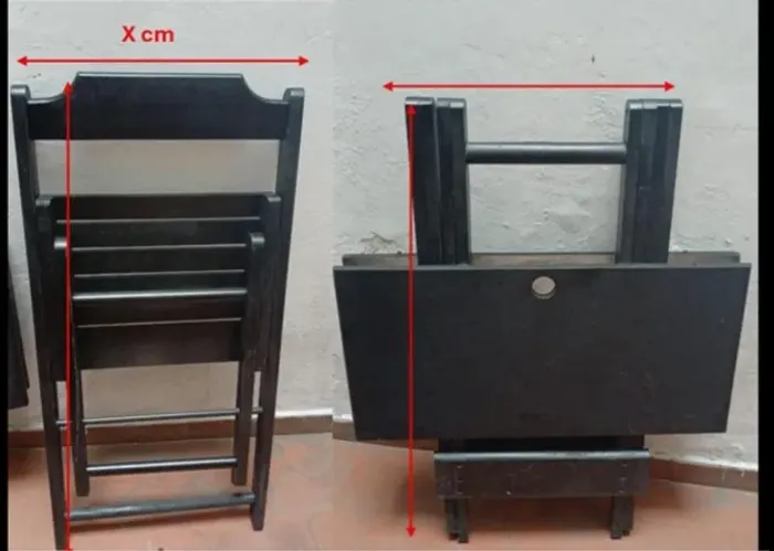 Cadeira Dobrável de Madeira - Conjunto 04 cadeiras.