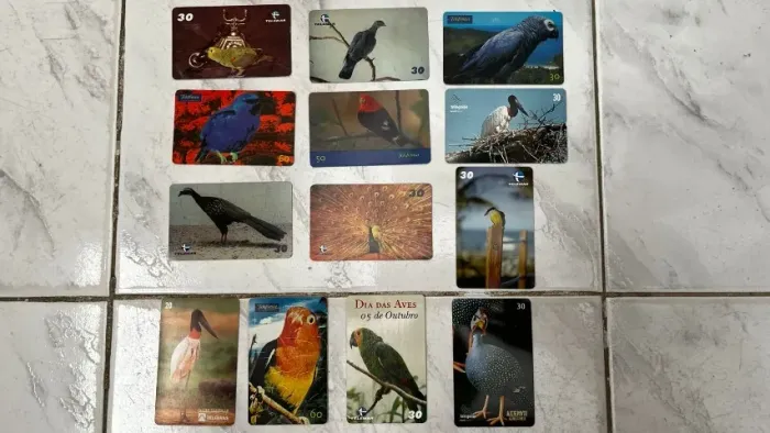 Coleção 13 Cartões Telefônicos Série Pássaros  