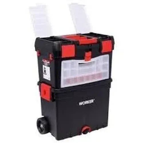 Caixa P/ferramentas Plastica Com Rodas Bau Maleta Worker