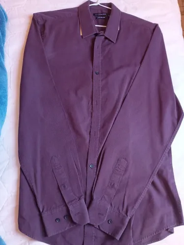 Camisa Social Casual Vinho Masculina G Modelagem  Slim 