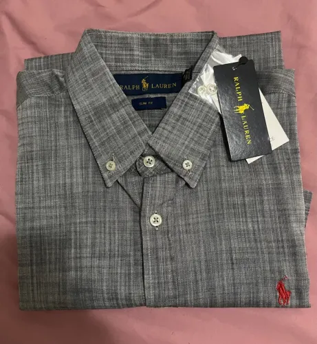 Camisa Ralph Lauren Cinza NOVA - Slim Fit
