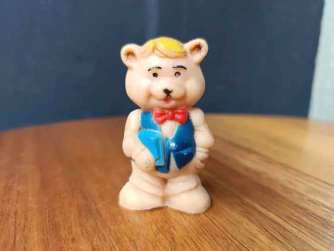 Antigo Urso de Vinil Borracha Anos 80 Vintage