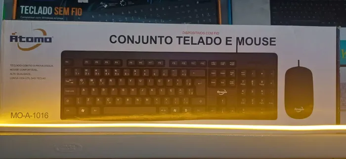 Kit Teclado e Mouse Atomo - Novo