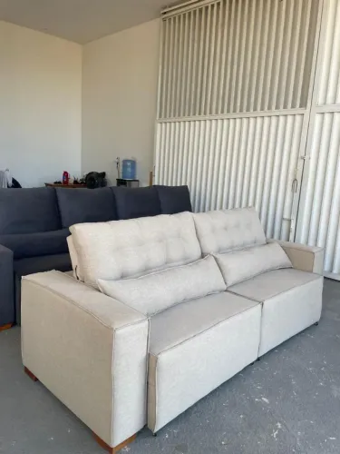 Sofá Modular 3 Lugares em Tecido Claro