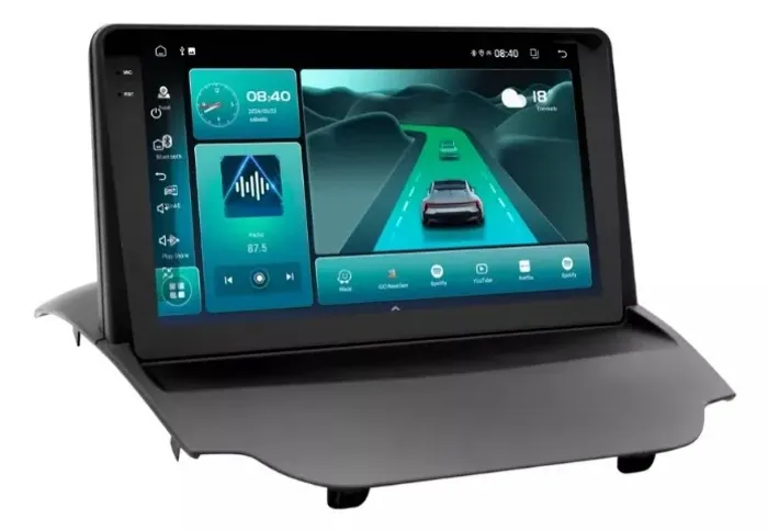 Central Multimidia Android Connect Faaftech 9 pol. carplay/A. auto S/fio Ecosport 14/19