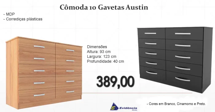 Cômoda 10 Gavetas Austin ENTREGA HOJE !!!