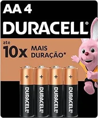 Duracell Pilha Alcalina AA Pequena Com 4 Unidades Original