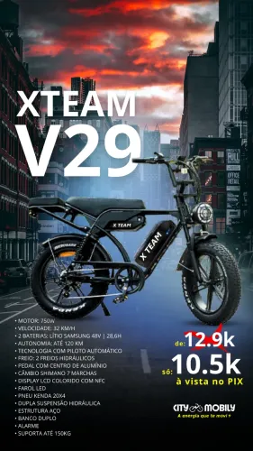 Bike Elétrica V29 com 2 Baterias e 120km de autonomia