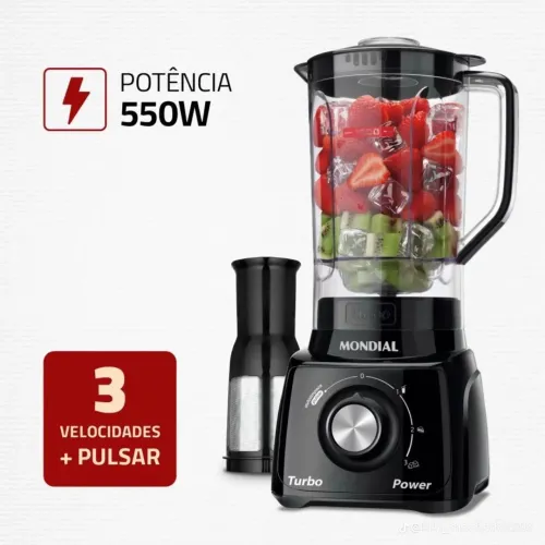 Vendo Liquidificador mondial turbo 550W com cuador!!!