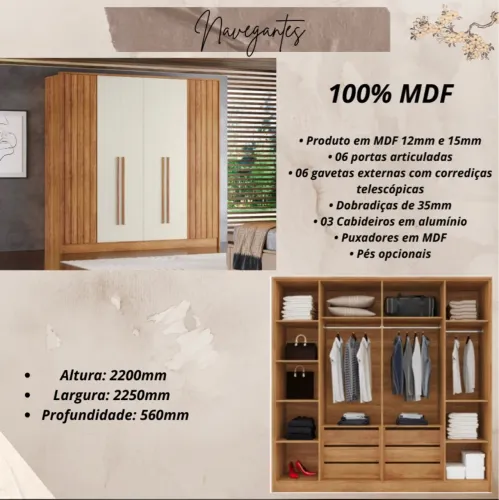 Roupeiro 100% MDF - NOVO - ENTREGAMOS