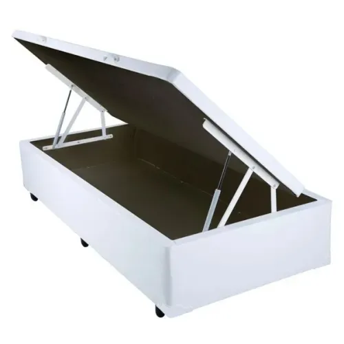 Base Box Baú Solteiro Blindado Branco - Entrega Rápida! 