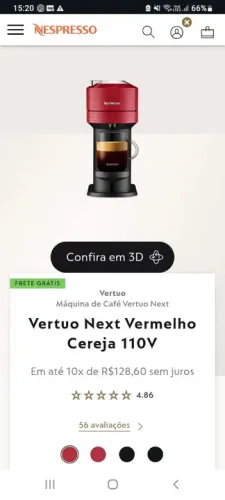 Máquina de Café Vertuo Next Vermelho Cereja 110V - Nespresso