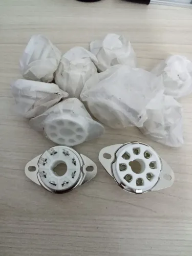 Soquetes De Válvula Cerâmicos 8 Pinos - Lote Com 10 Unidades